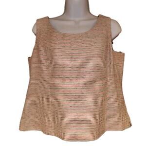 Vintage EUC Kasper Multicolored Striped Tank Top Size 12 Silk Blend‎